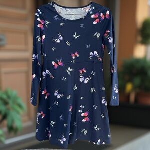 💖💕Wonder Nation Long Sleeve Butterfly Dress Girls Large 10-12